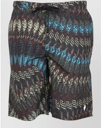 Marcelo Burlon - Logo Pattern Swim Shorts Drawstring Waist - Lyst