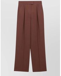 Valentino - High Waist Wide Leg Tailored Trousers - Lyst