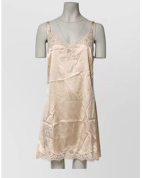 Dolce & Gabbana - Silk Lace Trim Mini Slip Dress - Lyst