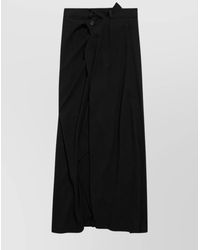 Balenciaga - Draped Midi Skirt Featuring Front Slit - Lyst