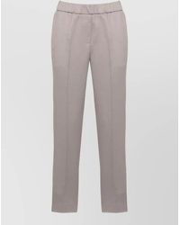 Peserico - Linen Pants Straight Cut Pleated Front Detailing - Lyst