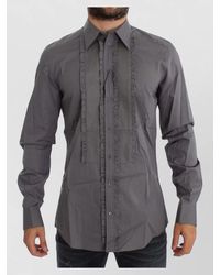 Dolce & Gabbana - Cotton Slim-Fit Pinstriped Pleated Dress Shirt - Lyst