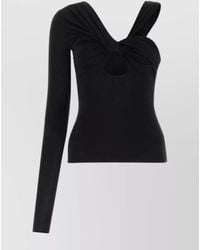 Nensi Dojaka - Viscose Top With Unique Neckline And One-Shoulder Design - Lyst