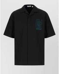 Off-White c/o Virgil Abloh - Poplin Cotton Shirt Short Sleeves Straight Hem - Lyst