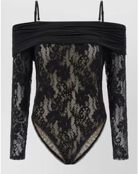 Zimmermann - Lace Off-The-Shoulder Long-Sleeve Bodysuit - Lyst