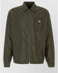 Prada - Renylon Shirt Chest Pocket Collared Neck - Lyst