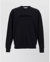 JW Anderson - Organic Cotton Crew Neck Logo-Embroidered Sweatshirt - Lyst