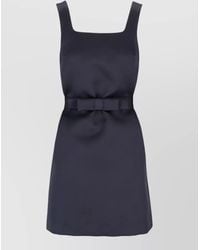 P.A.R.O.S.H. - Belted Waist Mini Dress Square Neckline - Lyst