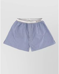 Sporty & Rich - Striped Cotton Knee-Length Shorts - Lyst