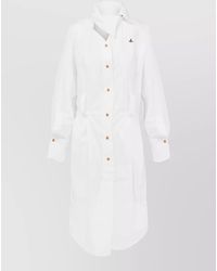 Vivienne Westwood - Belted Long Sleeve Curved Hem Shirt Dress - Lyst