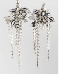 Dries Van Noten - Chain Pin Earrings Beaded Tone - Lyst