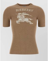 Burberry - Wool Blend Ribbed Knit Crew Neck T-Shirt - Lyst