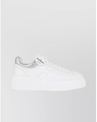Hogan - Striped Leather Lace-Up Sneakers With H Detail - Lyst