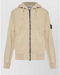 Stone Island - Cotton Hooded Zip-Up Sweatshirt - Lyst