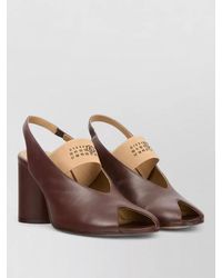 MM6 by Maison Margiela - Slingback Peep Toe Block Heel Pumps - Lyst