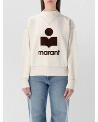 Isabel Marant - Cotton Blend Logo Print Crew Neck Sweatshirt - Lyst