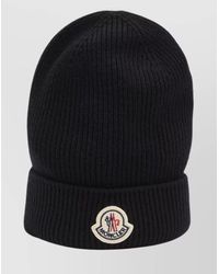 Moncler - Ribbed Knit Wool Beanie With Folded Cuff - Lyst