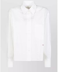 Victoria Beckham - Cotton Cropped Shirt - Lyst