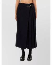 Moschino - Wool Pleated Midi Skirt - Lyst