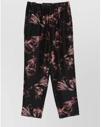 Dries Van Noten - Silk Floral Print Straight-Leg Trousers - Lyst