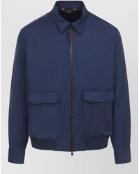 Brioni - Wool Jacket Flap Pockets Ribbed Hem - Lyst