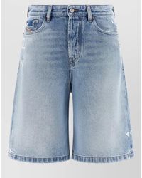 DIESEL - Denim Low-Rise Relaxed-Fit Straight-Leg Knee-Length Shorts - Lyst