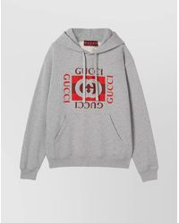 Gucci - Cotton Logo Printed Hoodie - Lyst