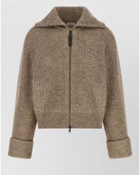 Brunello Cucinelli - Cashmere Vicuña Cardigan High Collar Zip - Lyst