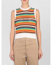 Department 5 - Patty Cropped Knit Striped Sleeveless Top - Lyst