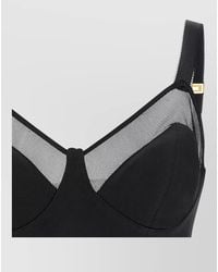 Elisabetta Franchi - Wool Bustier Cropped Bra Top - Lyst