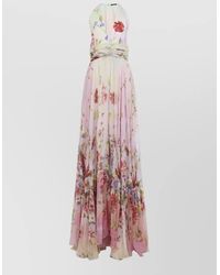 Roberto Cavalli - Silk Floral-Print Halterneck Cutout Maxi Dress - Lyst
