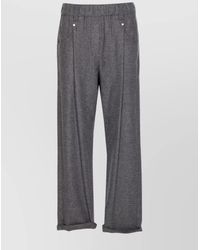 Brunello Cucinelli - Virgin Wool Cashmere Pleated Wide Leg Trousers - Lyst