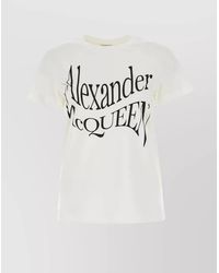 McQueen - Cotton Logo Print Short-Sleeve T-Shirt - Lyst