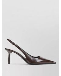 Prada - Leather Slingback Sandals Pointed Toe Stiletto - Lyst