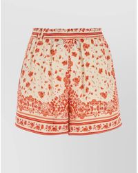 Fendi - Printed Silk Knee-Length Shorts - Lyst