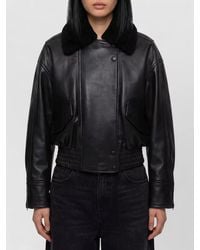 IVY & OAK - Iolaila Lane Leather Cropped Bomber Jacket - Lyst