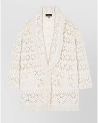 Alanui - Cotton Open Knit Fringed Cardigan - Lyst