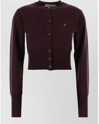 Vivienne Westwood - Silk Wool Ribbed Cropped Cardigan - Lyst