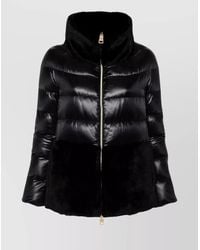 Herno - Quilted Puffer Jacket With Faux Fur Inserts - Lyst