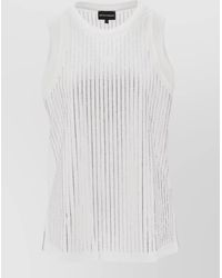 Emporio Armani - Cotton Tank Top Round Neck Sleeveless - Lyst
