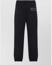 Lanvin - Embroidered Logo Cotton Jogger Pants - Lyst
