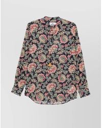 Vivienne Westwood - Floral Print Mock Neck Long Sleeve Shirt - Lyst