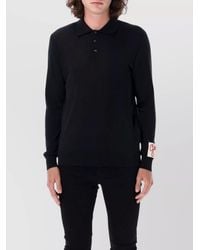 Golden Goose - Virgin Wool Long-Sleeve Knit Polo Shirt - Lyst