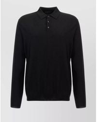 Zanone - Wool Long Sleeves Polo Shirt With Ribbed Cuffs - Lyst