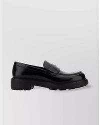 Prada - Leather Loafers With Chunky Sole And Penny Strap - Lyst