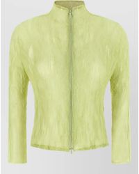 Issey Miyake - Chiffon Twist 1 High Neck Long Sleeve Pleated Cardigan - Lyst
