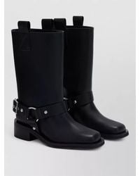 Ganni - Leather Biker Boots - Lyst