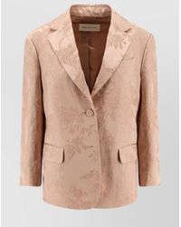 Dries Van Noten - Jacquard Linen Blend Blazer With Floral Motif - Lyst