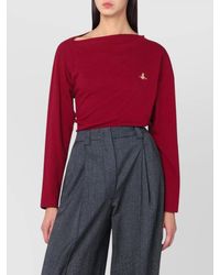 Vivienne Westwood - Asymmetrical Top Featuring Orb Logo And Long Sleeves - Lyst