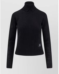 Burberry - Wool Alpaca Ribbed Turtleneck Sweater - Lyst
